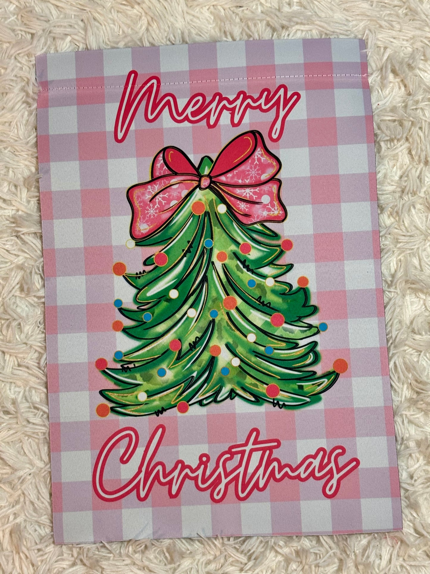 Pink Christmas Garden Flag