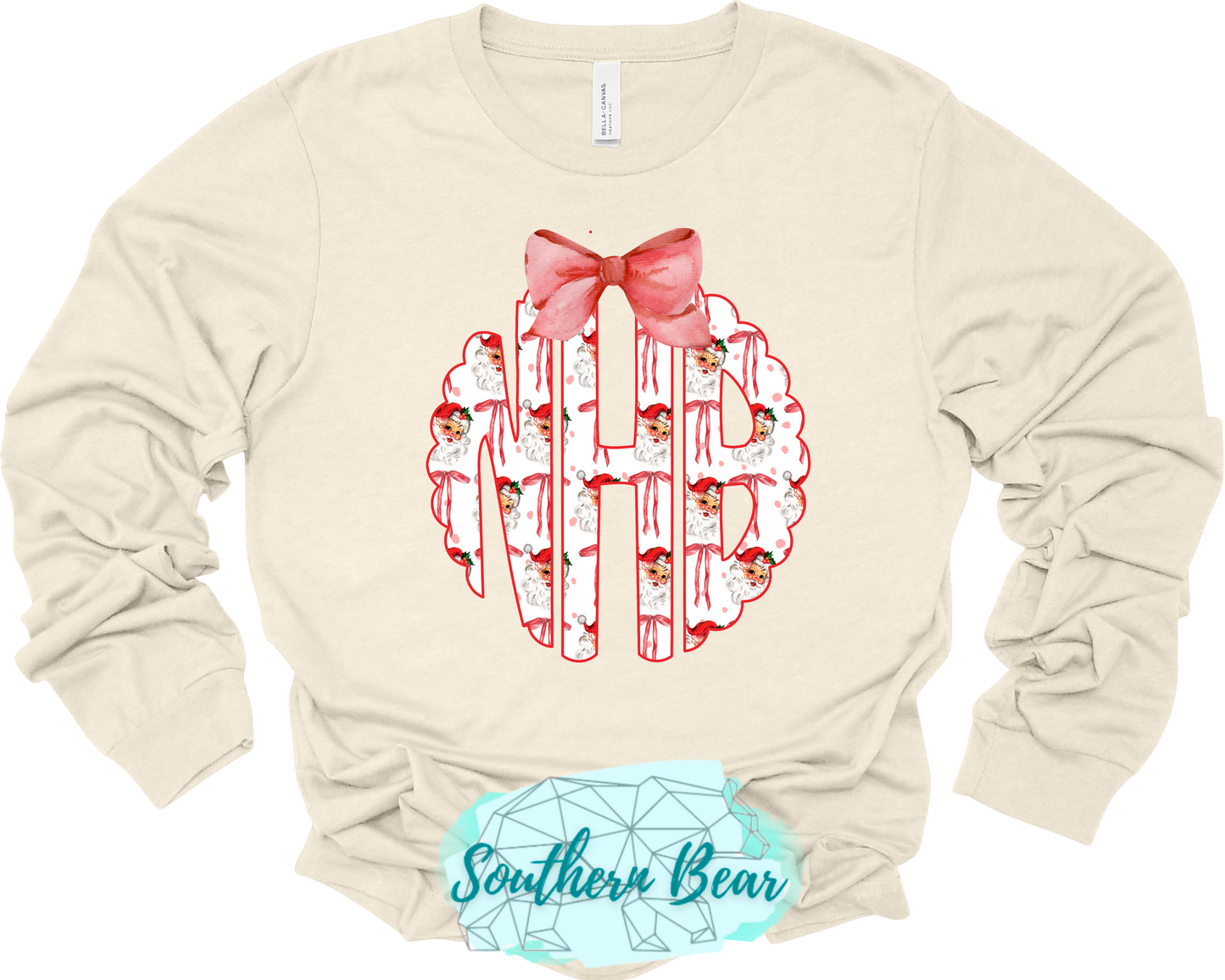 Santa Scalloped Monogram