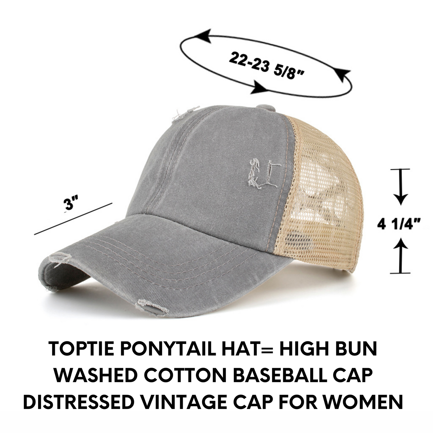 Fri-Yay!- Distressed Ponytail Hat