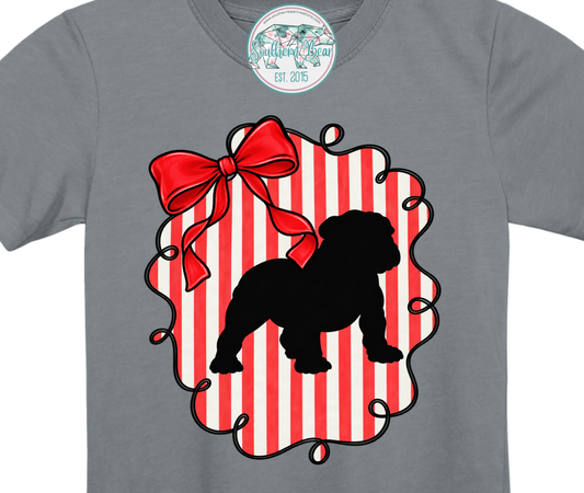 Red & white striped-Dog
