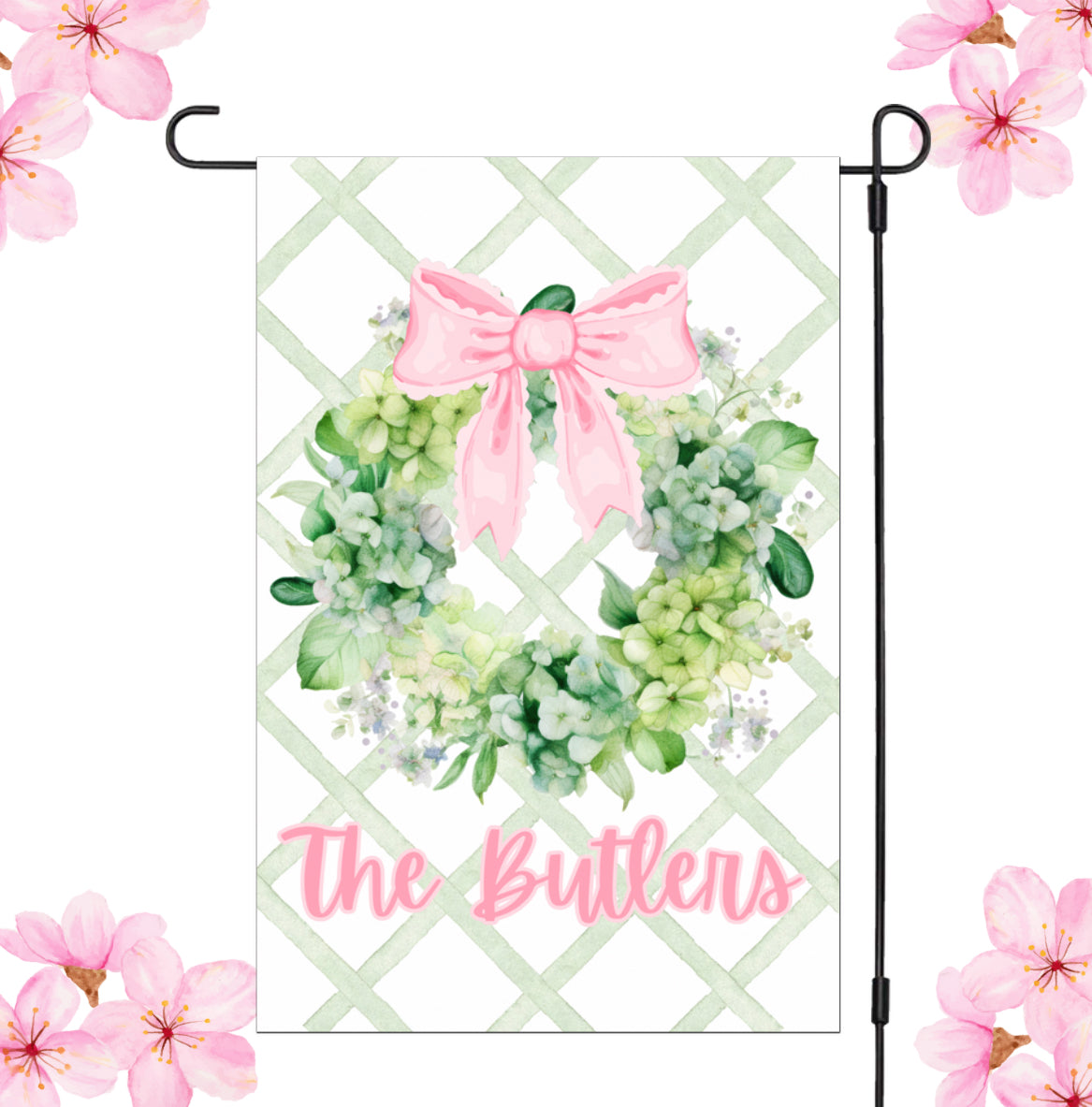 Greenery Wreath Garden Flag