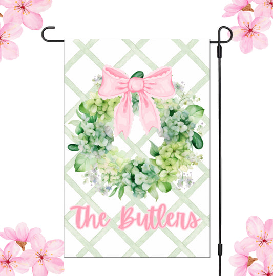Greenery Wreath Garden Flag