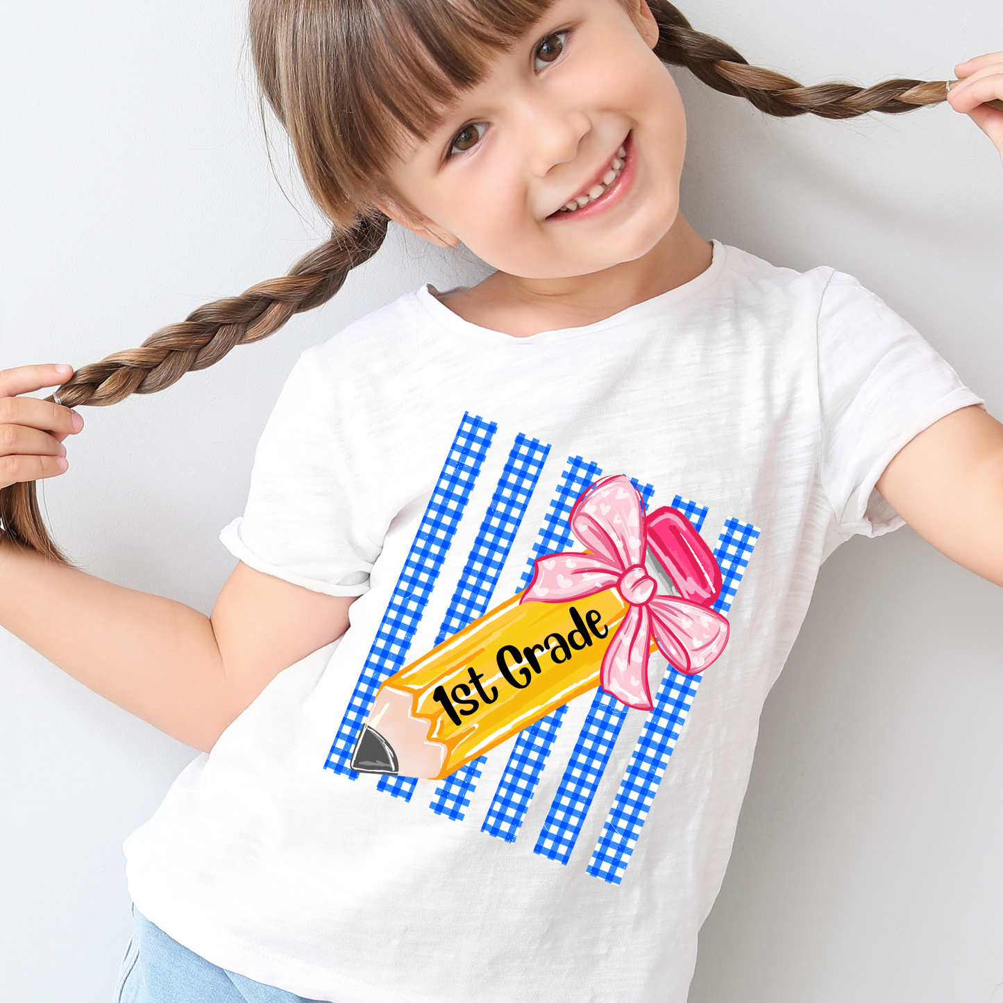 YOUTH: Striped back to school Pencil bow