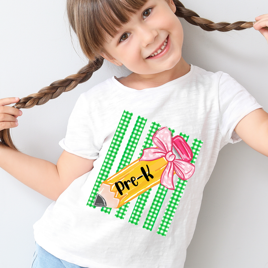 YOUTH: Striped back to school Pencil bow