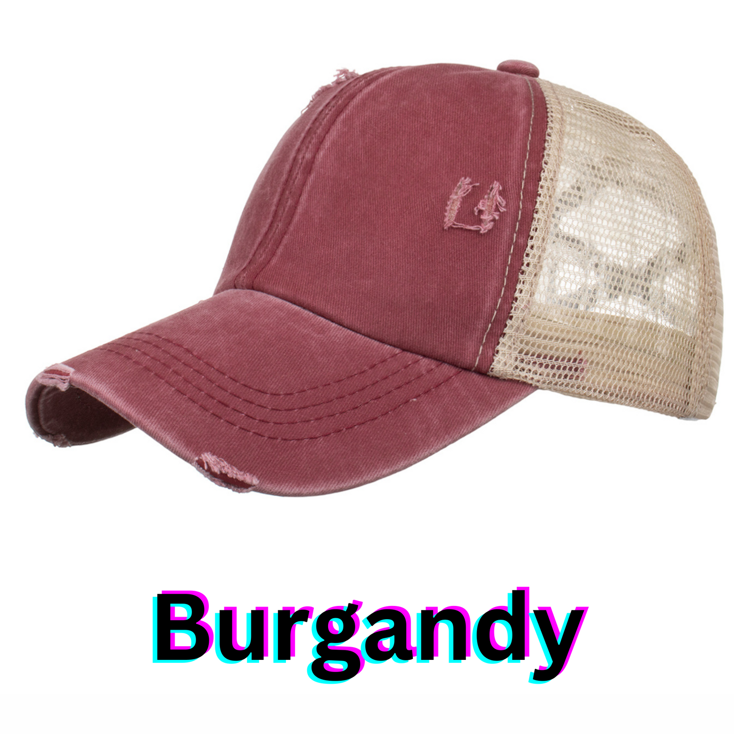 Fri-Yay!- Distressed Ponytail Hat
