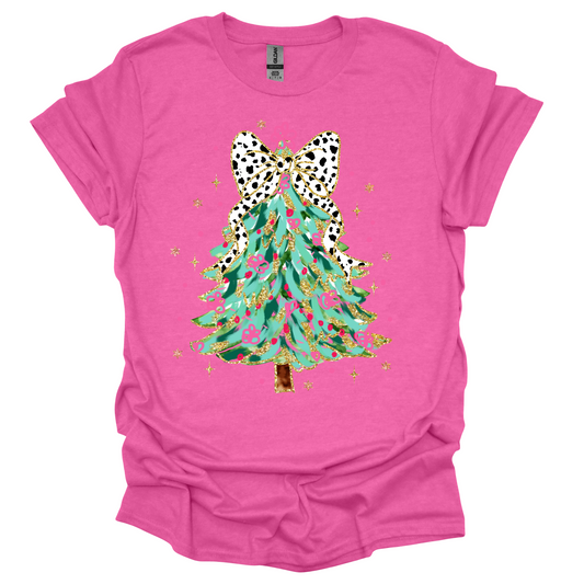 Faux Glitter Bow Tree