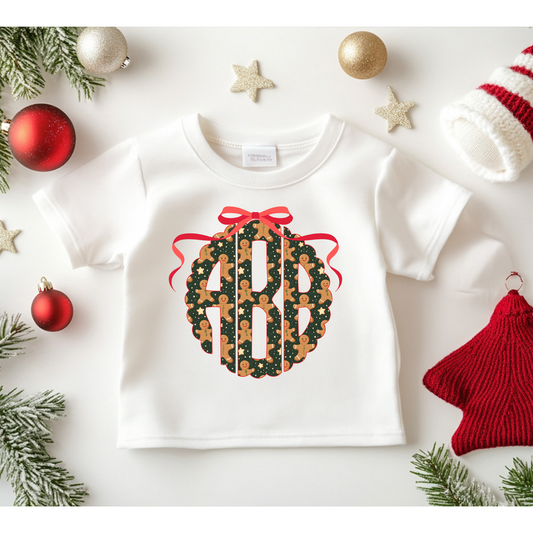 Youth-Toddler Gingerbread Scalloped Monogram