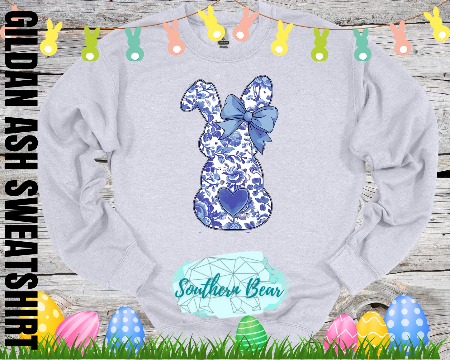Blue floral bunny