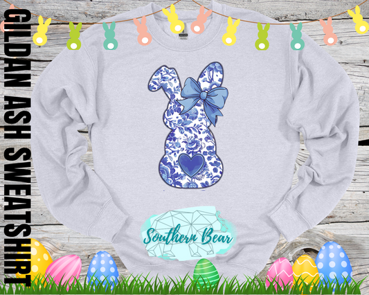 Blue floral bunny
