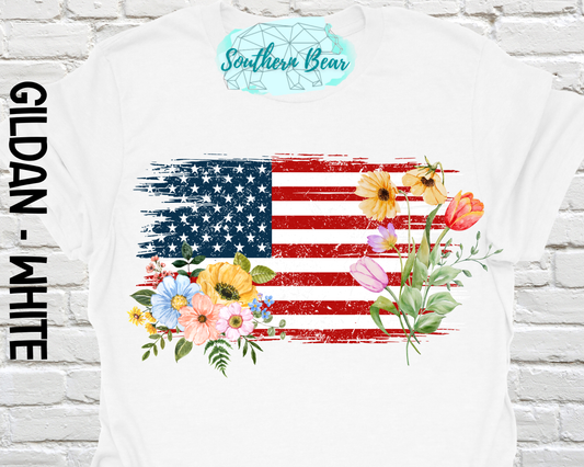 Floral distressed flag