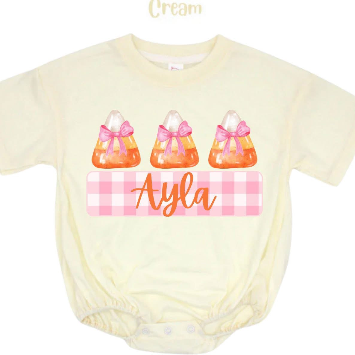 Pumpkins & Candy corn name bubble