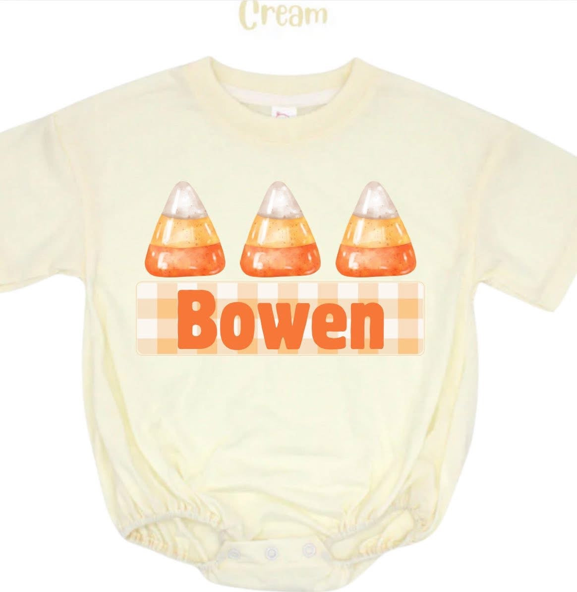 Pumpkins & Candy corn name bubble