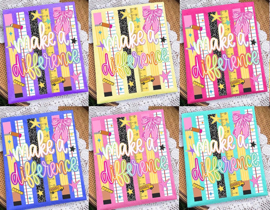 Make a Difference: Striped school supplies