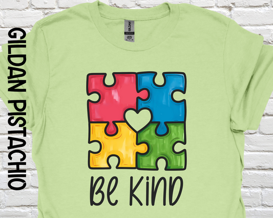 BE KIND Autism Puzzle Pieces