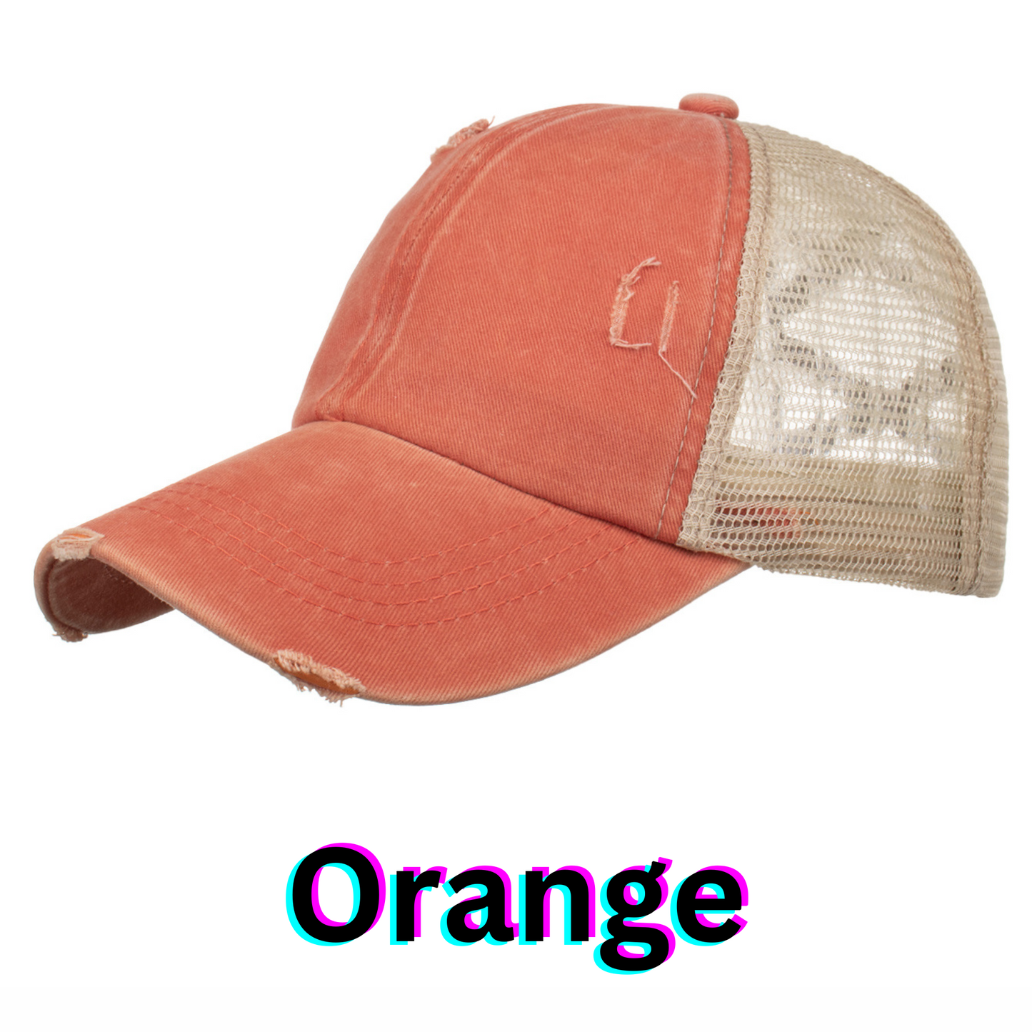 Fri-Yay!- Distressed Ponytail Hat