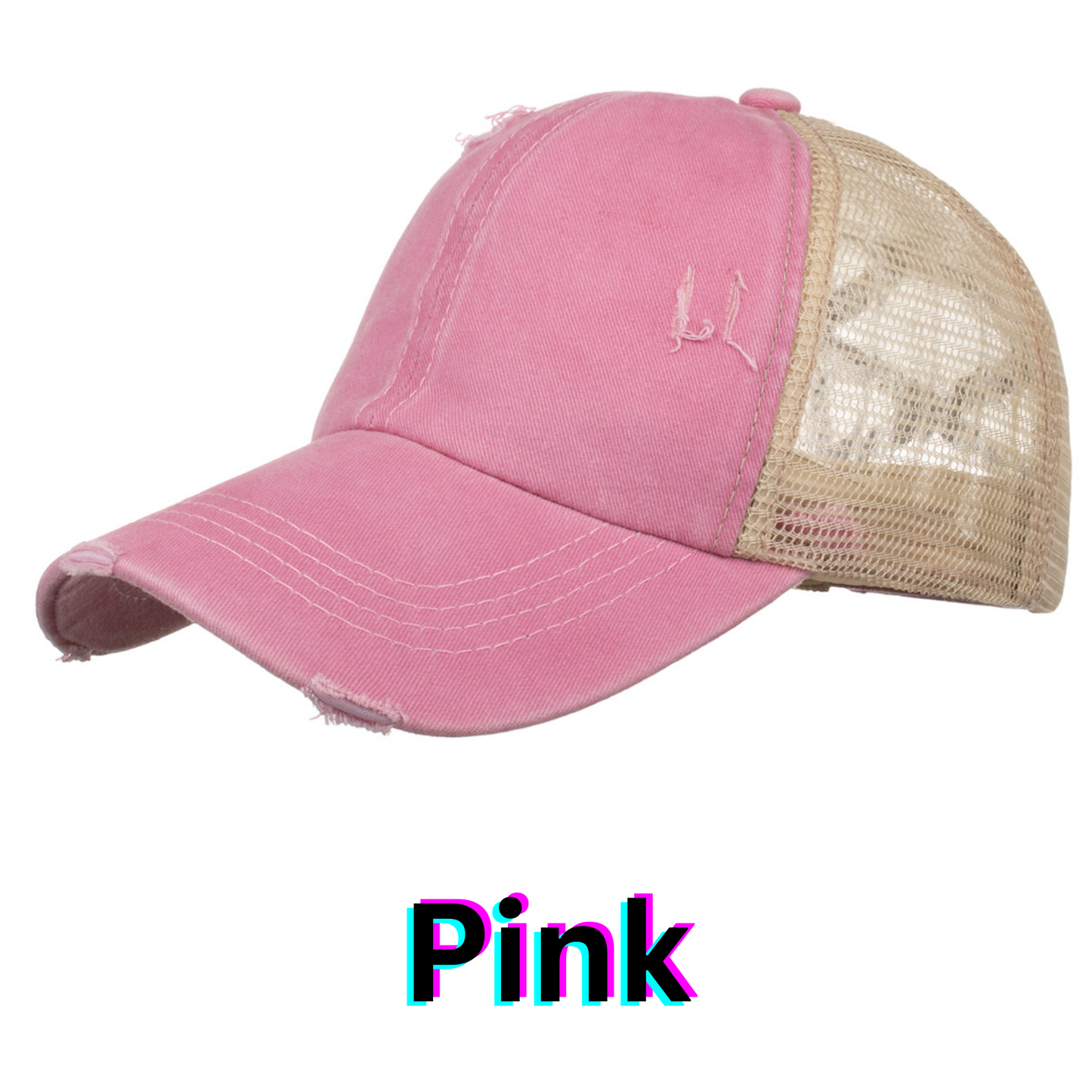 Fri-Yay!- Distressed Ponytail Hat