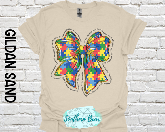 Autism Awareness Bow