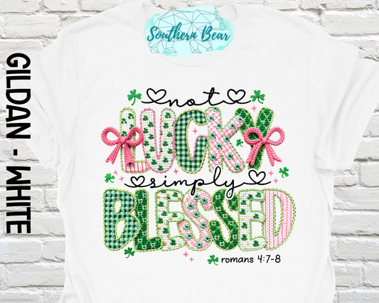 not LUCKY simply BLESSED Faux Yarn