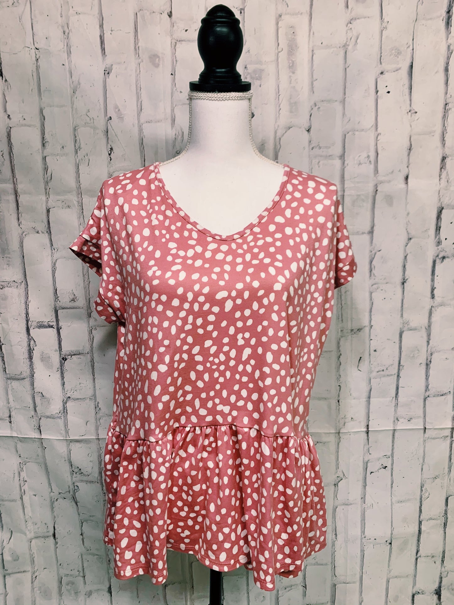 PLUS Rose spotted babydoll blouse