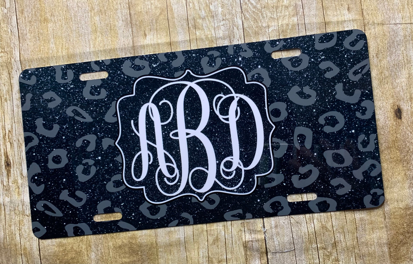Car tag-Cheetah Monogram