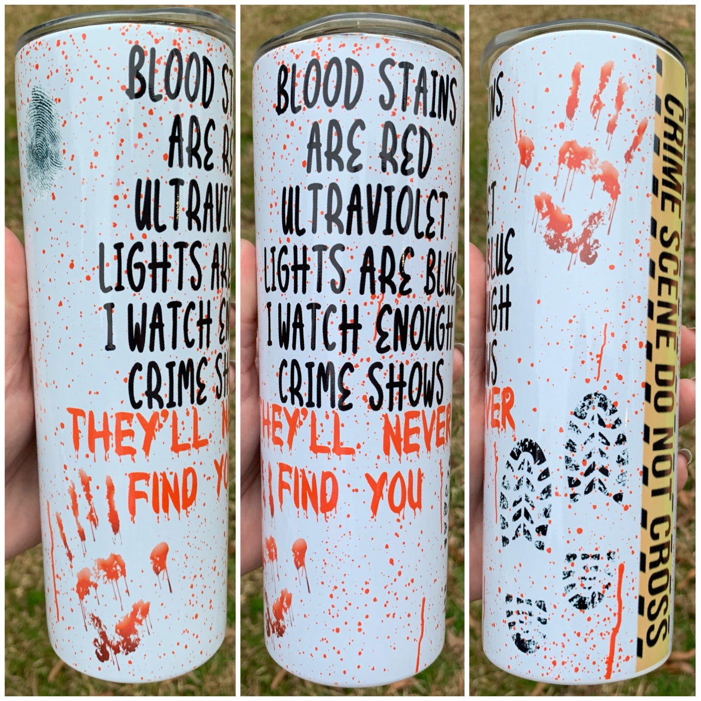 Skinny 20 oz. -Crime Shows Sublimation design