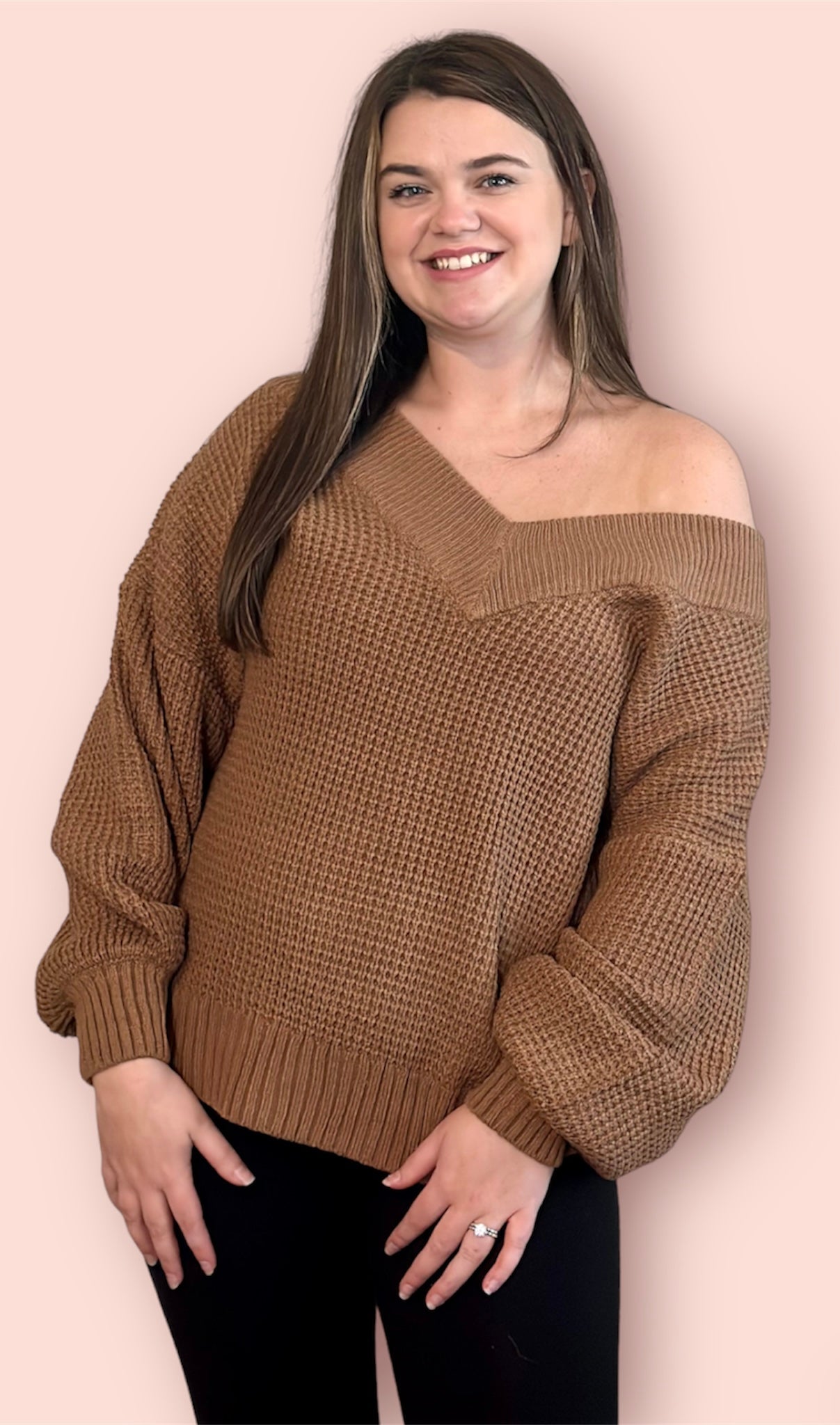 Bubble sleeve sweater