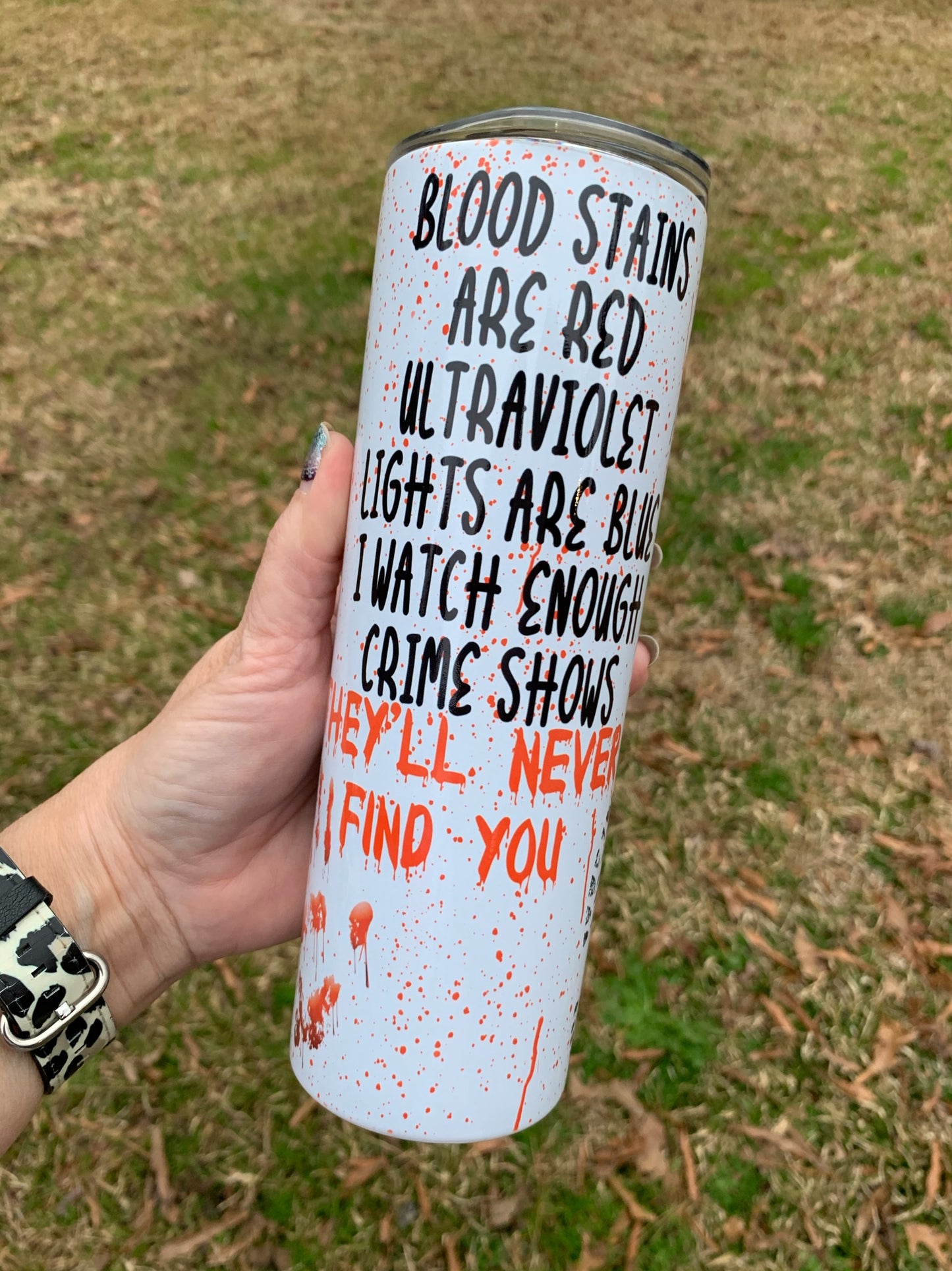 Skinny 20 oz. -Crime Shows Sublimation design