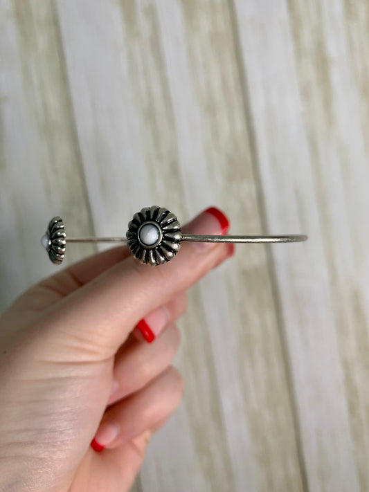 White stone cuff bracelet