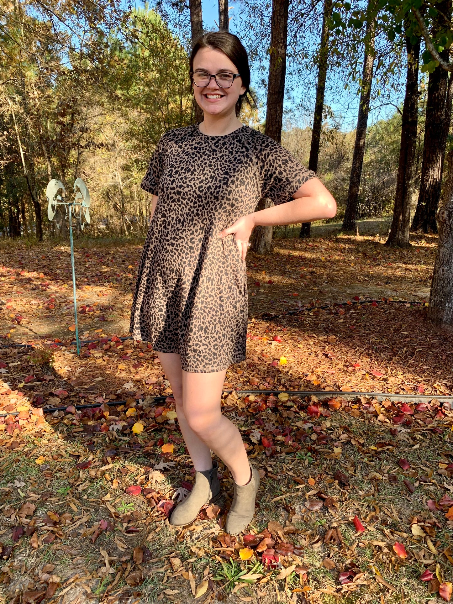 Leopard T-shirt dress