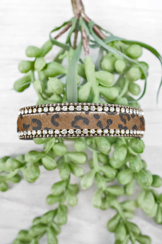 Leopard & Crystal Magnetic Bracelet
