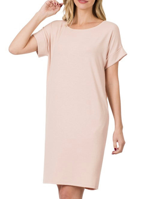 Dusty Blush T-Shirt Dress