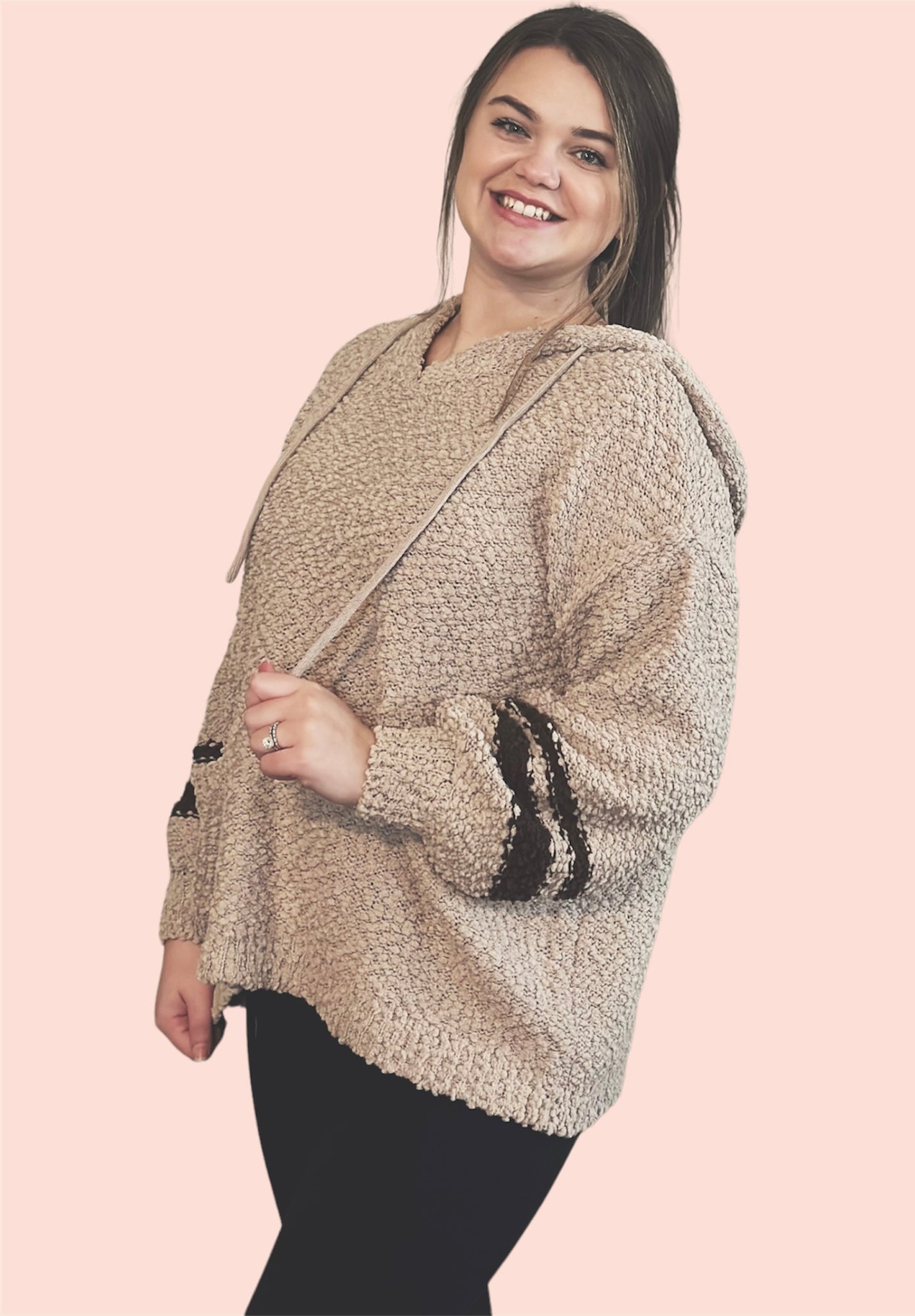 Hooded Popcorn Sweater