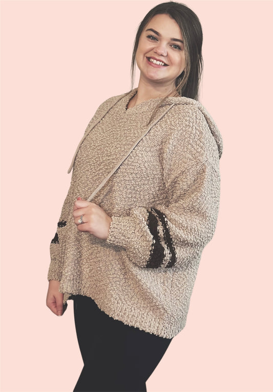 Hooded Popcorn Sweater