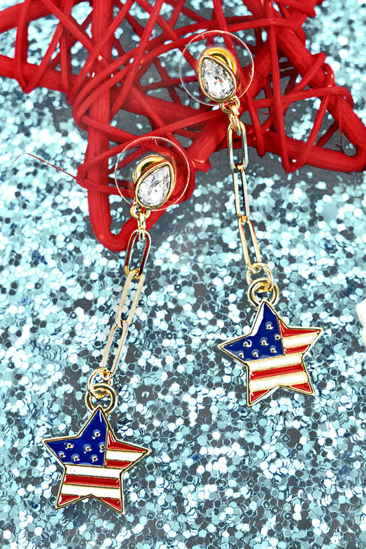 Star Flag Dangle Earrings