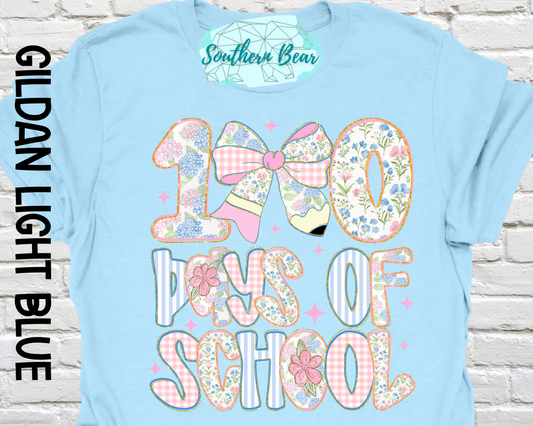 100 days of School pink and blue