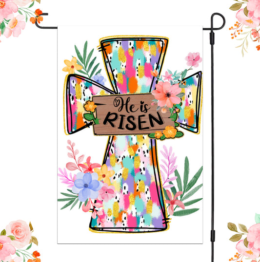 He Is Risen Garden Flag