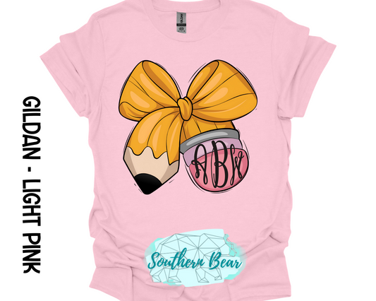 Pencil Bow Monogram
