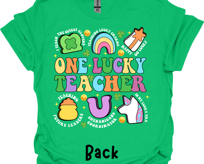 One Lucky Teacher (custom double sided)