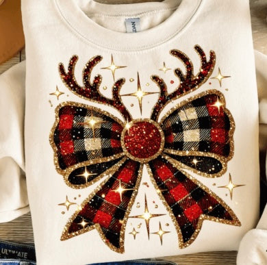Christmas reindeer bow