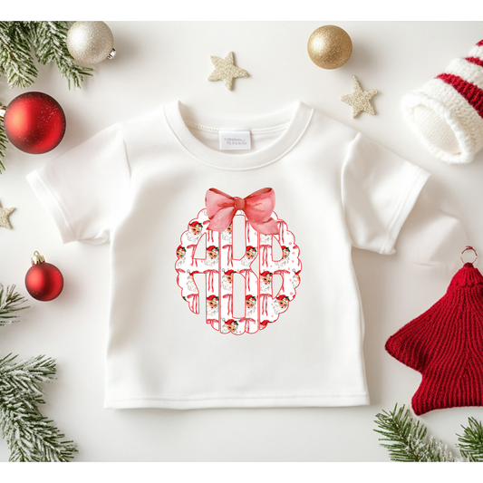 Youth-Toddler Santa Scalloped Monogram
