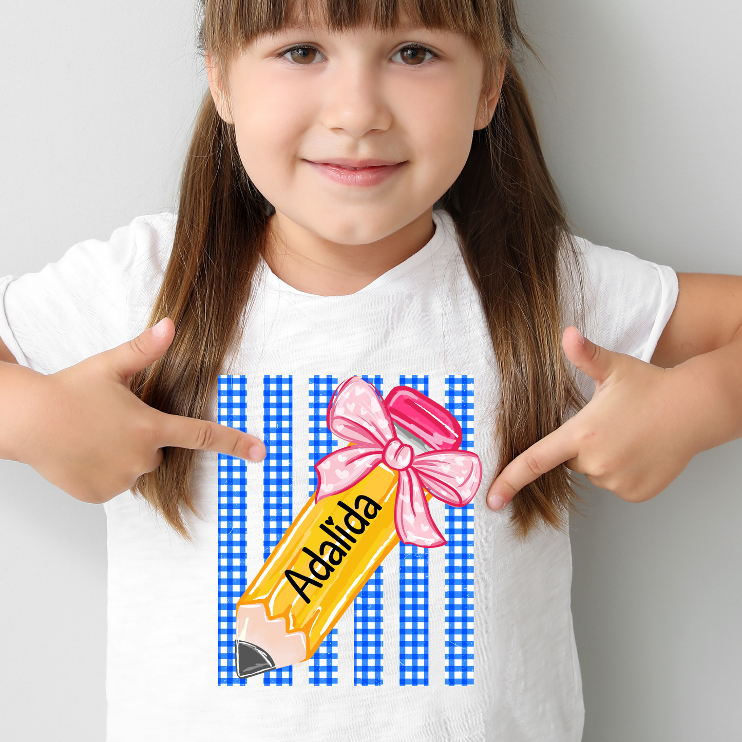 YOUTH: Striped back to school Pencil bow