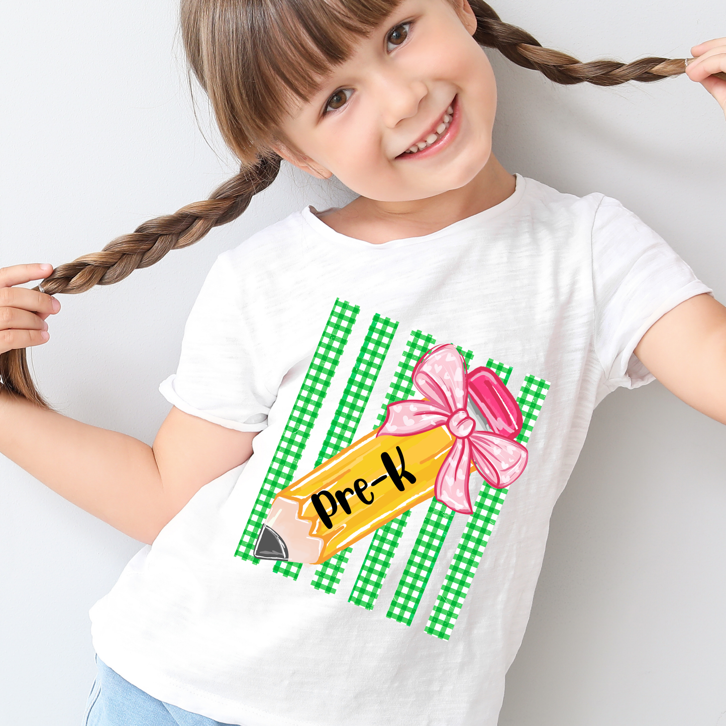 YOUTH: Striped back to school Pencil bow