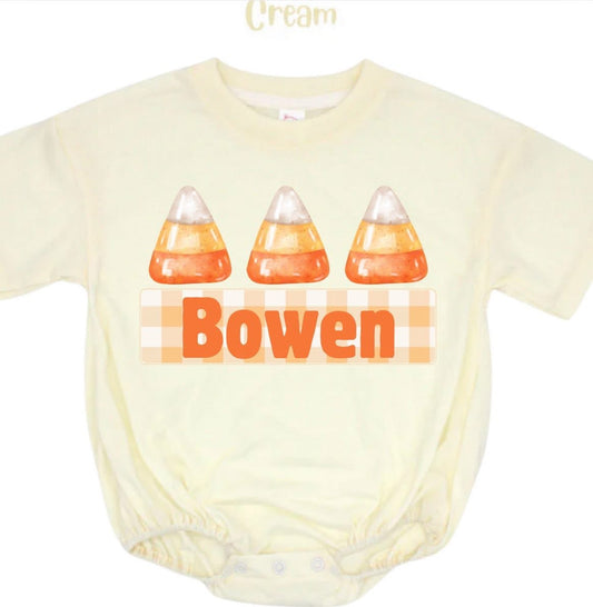 Pumpkins & Candy corn name bubble