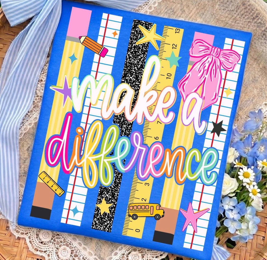 Make a Difference: Striped school supplies
