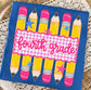 Pre-K to 4th Grade Pink Gingham stripe Pencil: Grade levels