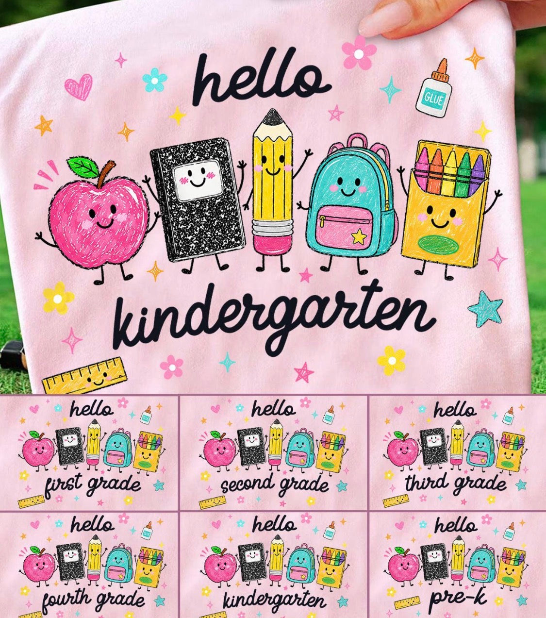 Pre-K to 4th Grade Cute School Supplies: Grade levels