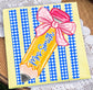 Striped back to school Pencil Bow