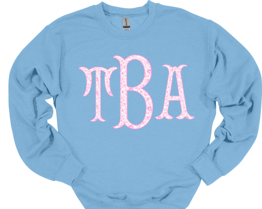 Pink fishtail monogram