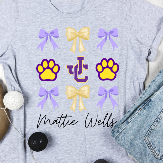 Kids JC Purple & Gold Bows