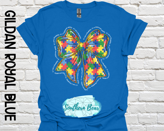 Autism Awareness Bow